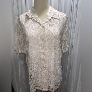 Vintage Lacy Collared Blouse by HABAND NWOT